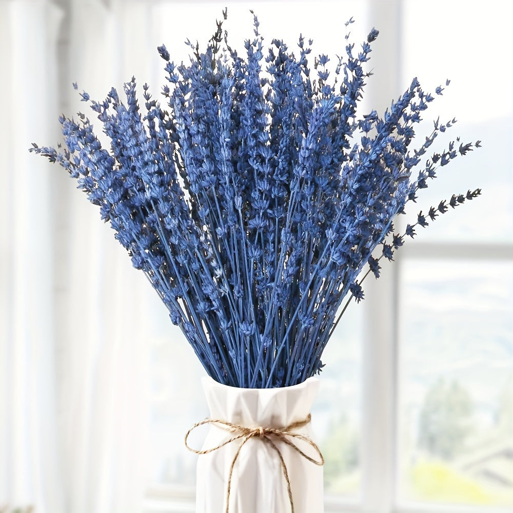 Premium Blue Lavender Bouquet - 50+ Stems, Dried & Preserved for Home Decor, Weddings, Showers | Aromatherapy Relaxation Fragrance