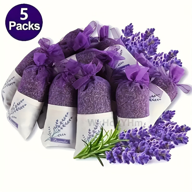 5 Bags Lavender Aromatherapy Scent Bags, Gift Scent Bags Yarn Bags, Car Fragrance Drawer And Wardrobe French Lavender Scent Bags, Fresh Aromatherapy Home Scent Bags Purple