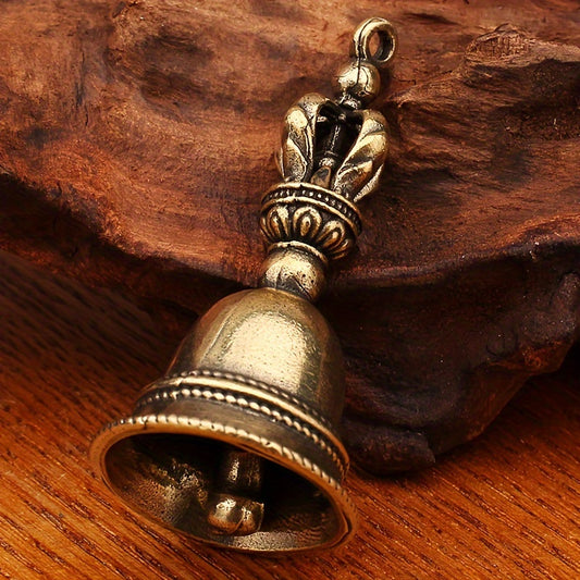 2pcs Tibetan Handcrafted Copper Singing Bowl Pendants, Bronze Demon Pestle Bell Charms for Meditation and Healing