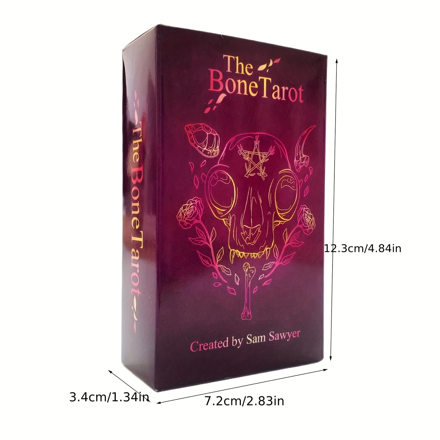 The Bone Tarot Card Deck - 78-Card Set with Paper Guidebook, English Edition - Large Size 4.72x2.76inch - Party Game and Activity, No Electricity or Props Required, Feather-Free