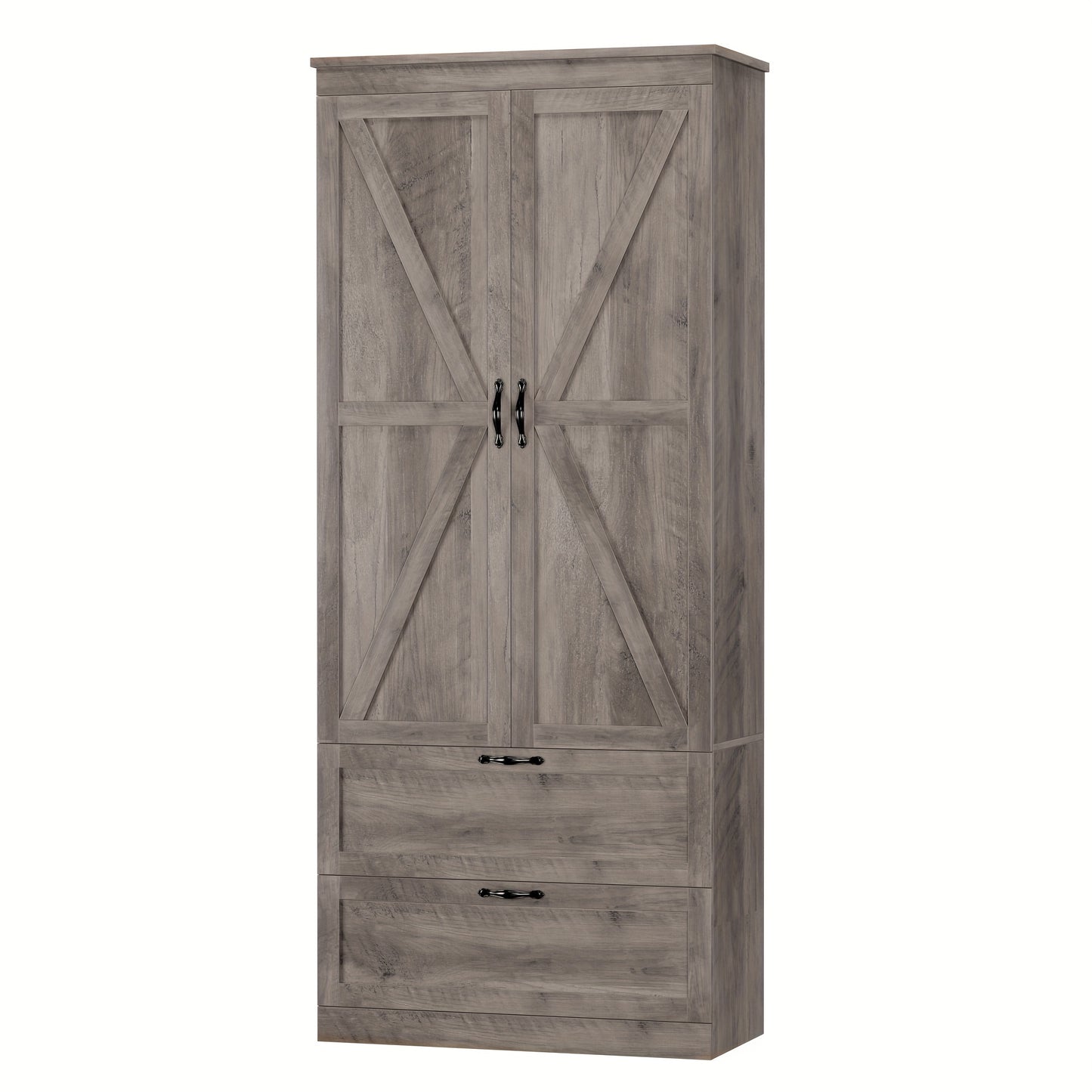 FULTRU Farmhouse Kitchen Pantry Storage Cabinet, 70" Tall Storage Cabinet With Drawers And Adjustable Shelf