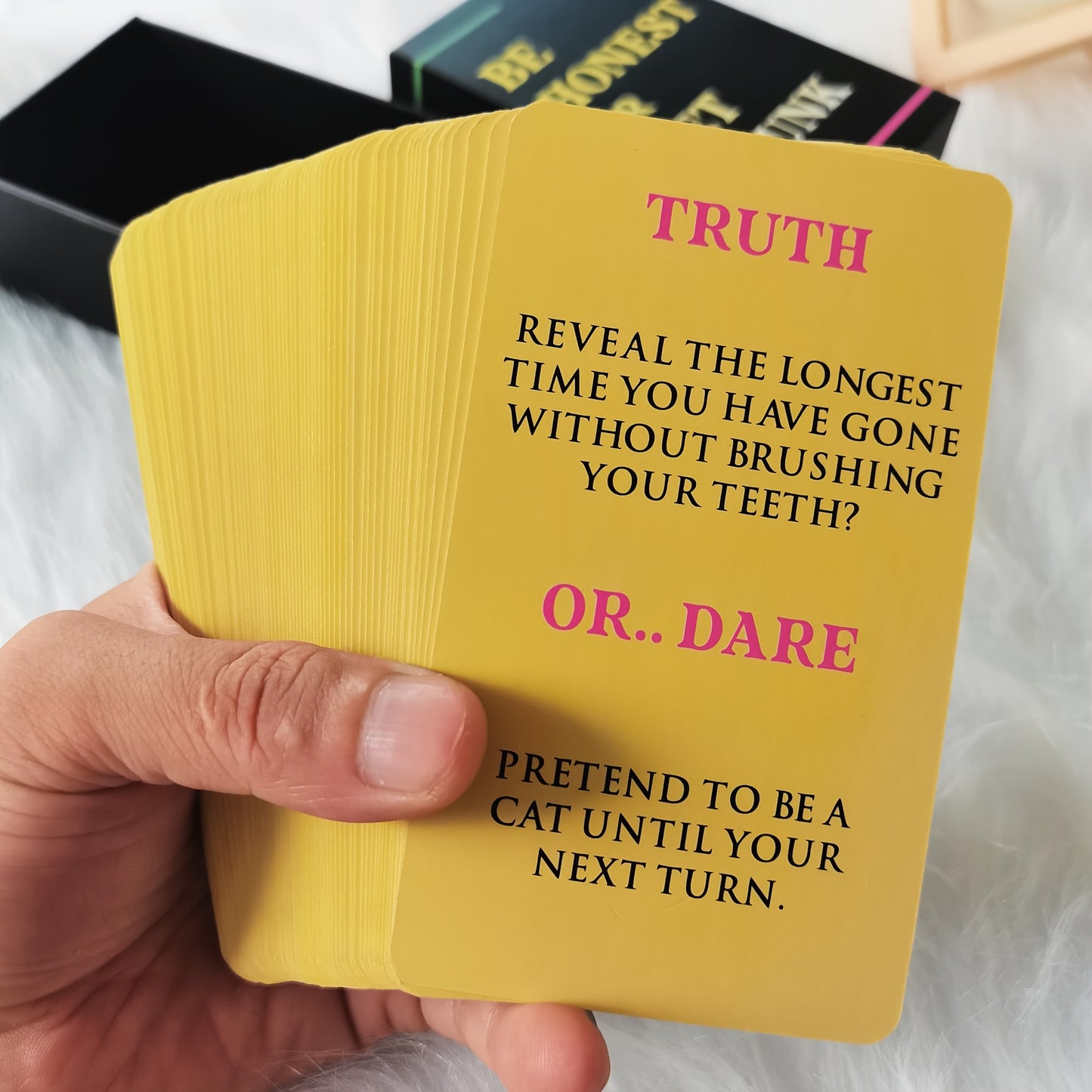 Be Honest Or Get Drunk Game Cards - Card Stock Material, Fun Adult Drinking Game with Naughty Challenges and Dares, Perfect for Parties, Game Nights, and Weekends Away