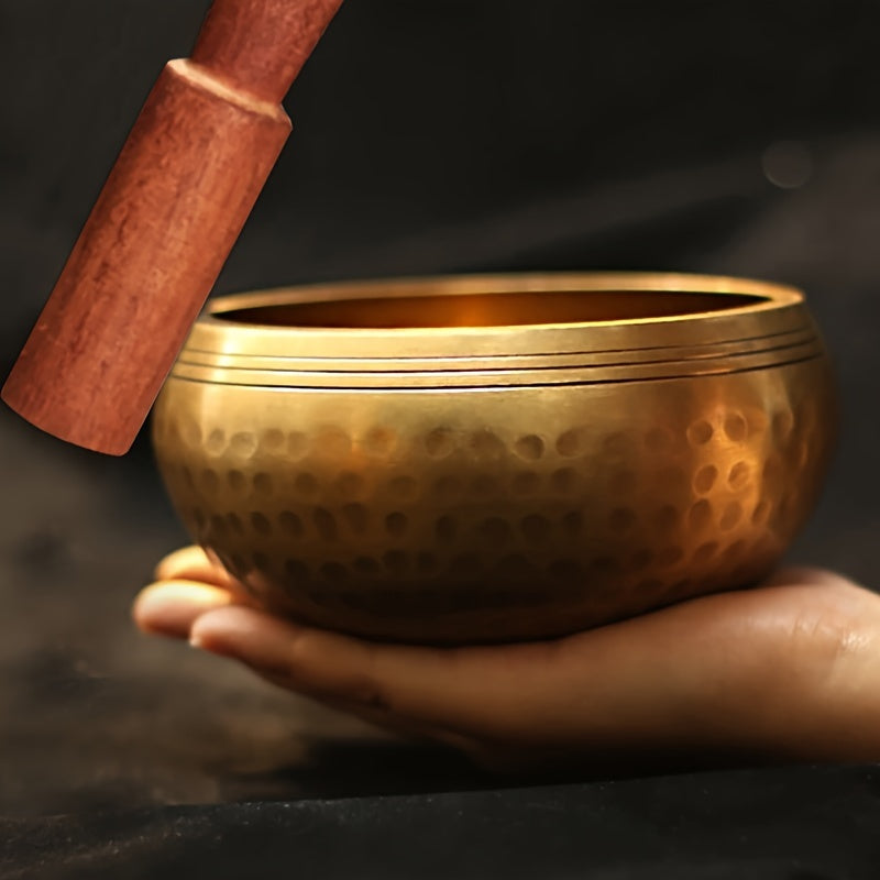 Tibetan Singing Bowl Set - 3 Inch Handcrafted Meditation Bowl for Yoga, Sound Healing, Chakra Balancing, and Mindfulness Practice - Includes Mallet, No Case or Bag