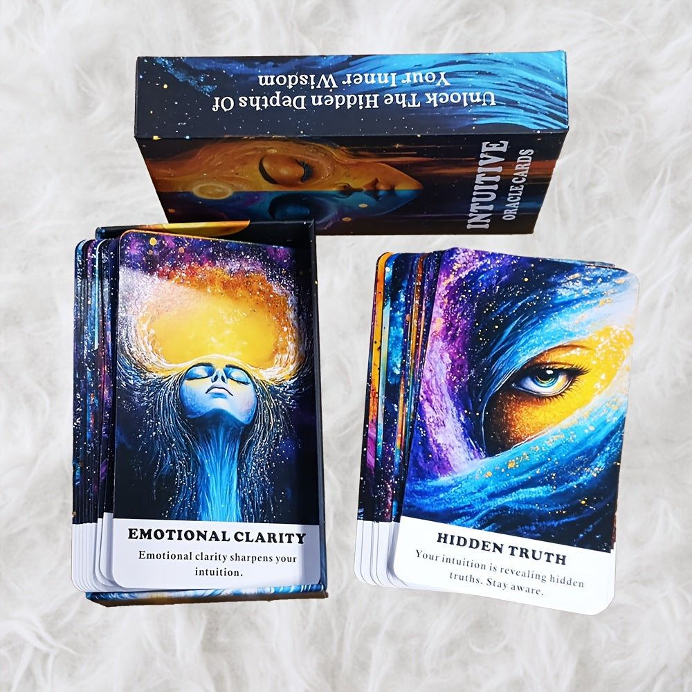 Intuition Oracle Cards - 56-Card Deck with Keywords for Spiritual Guidance & Party Fun | Perfect Beginner's Tarot Set | Ideal Christmas Gift for Ages 14+