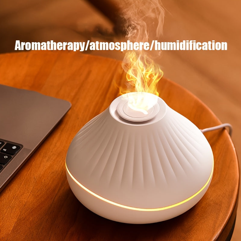 USB-Powered Volcanic Lava Crack Aromatherapy Diffuser with Humidifier, Night Light & Essential Oil Functionality – Ideal for Home Decor, Bedroom, Office, and Car