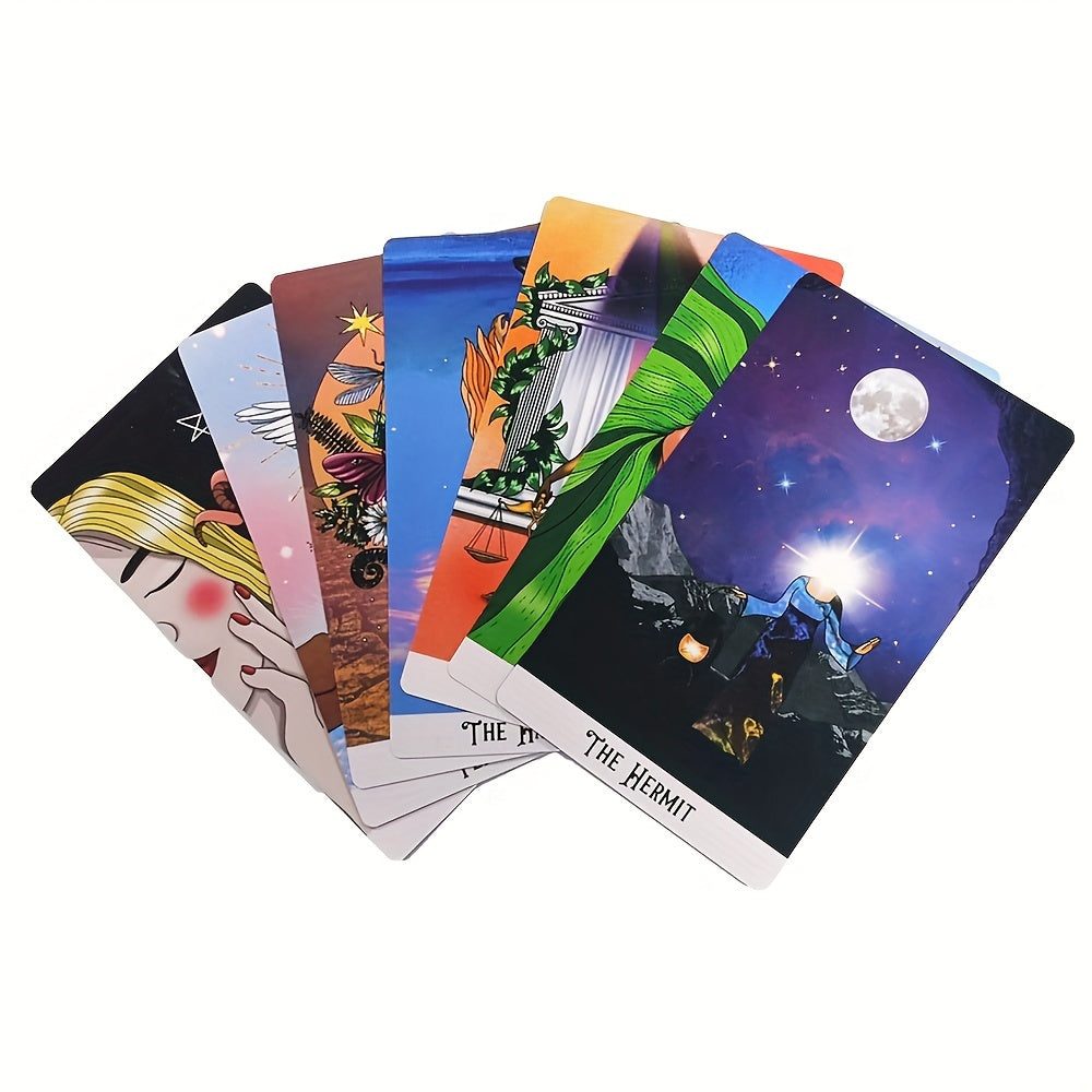 Mystical Soul Tarot Deck for Divination and Fortune-Telling, 78-Card Full Set for Party Games and Self-Discovery, Premium Paper Material, Ideal Christmas Gift for Teens and Adults 14+