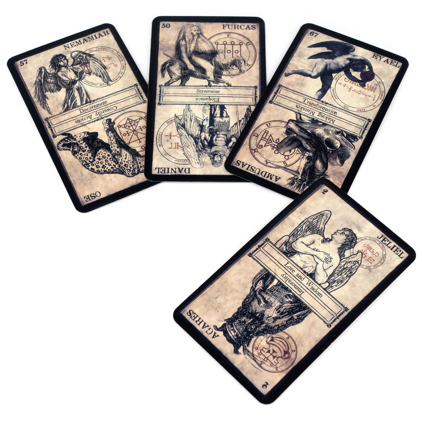 The Oracle Of Heaven And Hell Card With Keyword Cards,Portable Size Tarot Deck,Fortune Telling Game Divination Cards