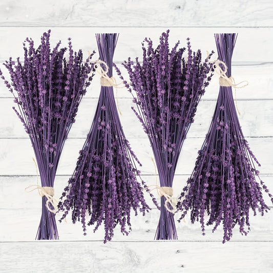 200+pcs Dried Purple Lavender Flowers Bundle - Dried Preserved Lavender Bouquet 12-17" Made form Fresh Lavender for Shower Weeding Home Vase Decor, Crafts, Aromatherapy, Fragrance