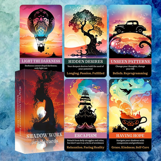 Silhouette Shadow Oracle Deck - 56-Card Divination Set For Beginners, Perfect For Party Fortune Telling & Relationship Guidance, Ages 14+