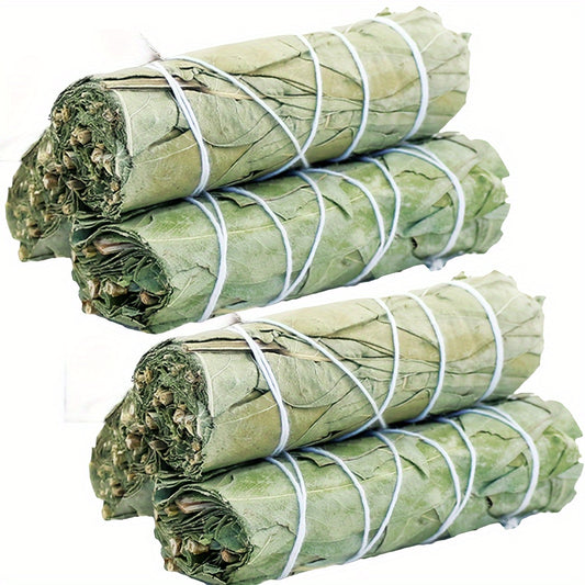 5Pcs 4 Inch Eucalyptus Sage Sticks, Floral Home Sage Cleansing Household Goods, Large Sage Incense Sticks Set Sage Repels Evil Spirits, Sage Home Blessing