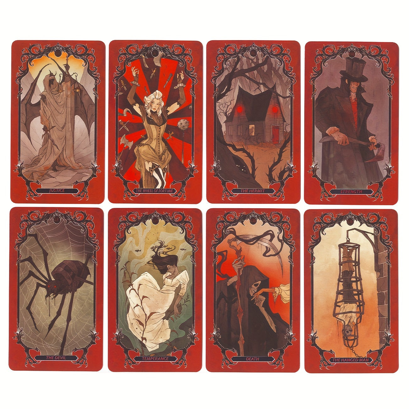 Spooky Horror Tarot Deck - Vampires, Werewolves & More | 78-Card Set with PDF Guidebook for Daily Guidance