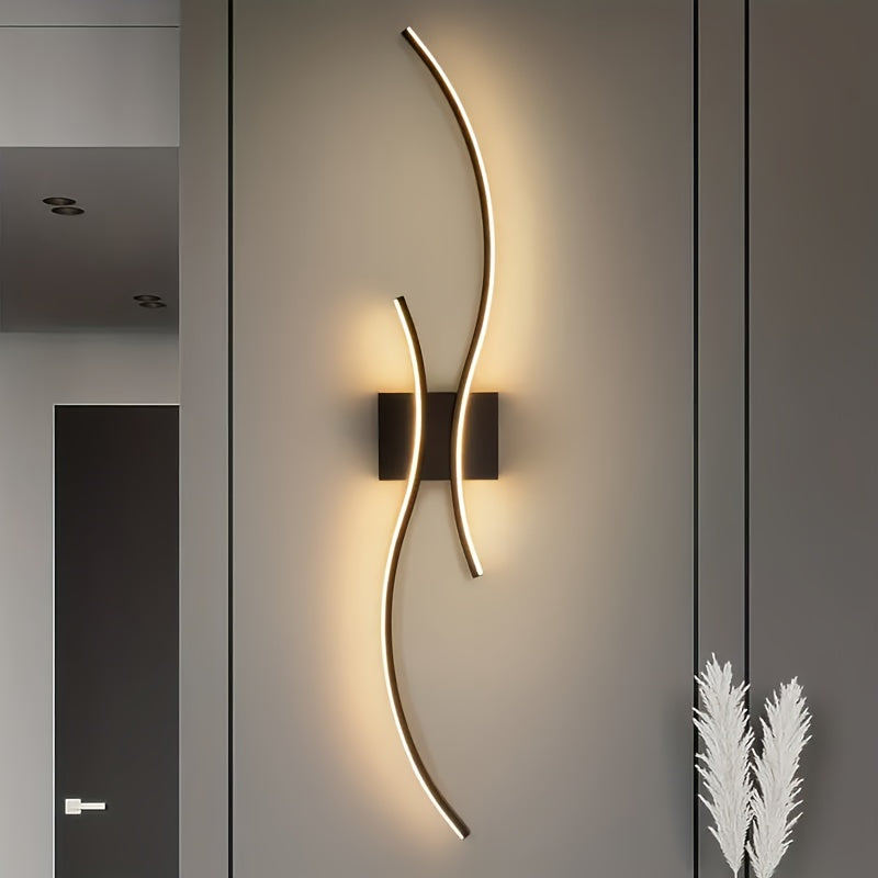 Modern LED Wall Sconce with Dimmable Light Feature, Glass Material, for Living Room, Dining Room, Office, Bedroom - Semi Flush Mount, Detachable Fixture, Hardwired, No Battery Required, 85-265V Compatible, Includes Installati