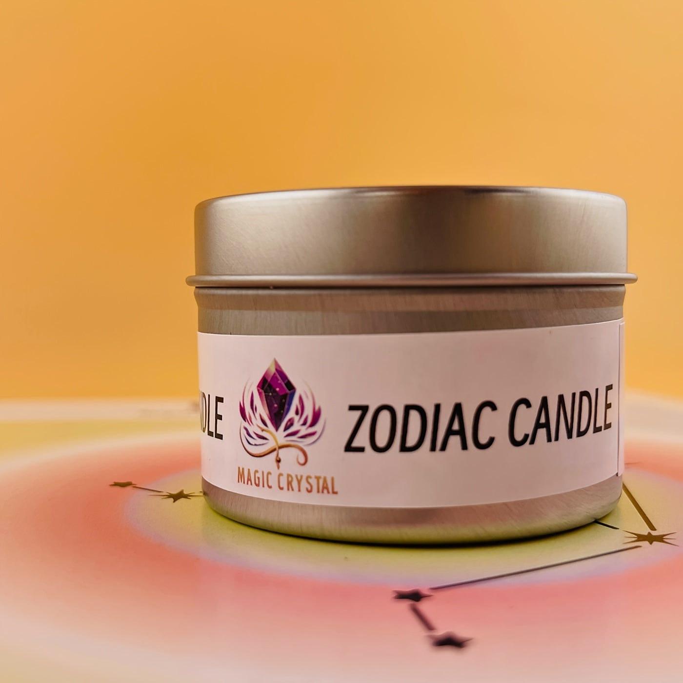 [Magic Crystal] Zodiac Crystal Scented Candle - Constellation Stone & Dried Flowers - Aromatherapy, Blue Wind Chime Fragrance - Suitable Gift For Yoga & Ceremony, Atmosphere Maker, Holiday Decor - Festival, Christmas, Hallowe