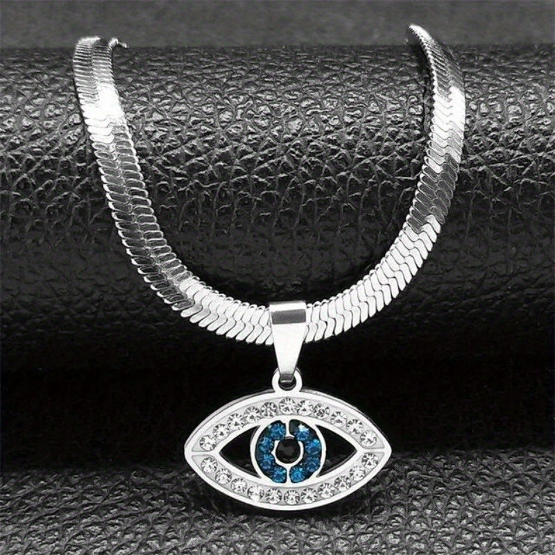 Fashion Islamic Eevil'S Eye Pendant Necklace Stainless Steel Men'S and Women'S Lucky Jewelry Amulet Türkiye Eye Necklace