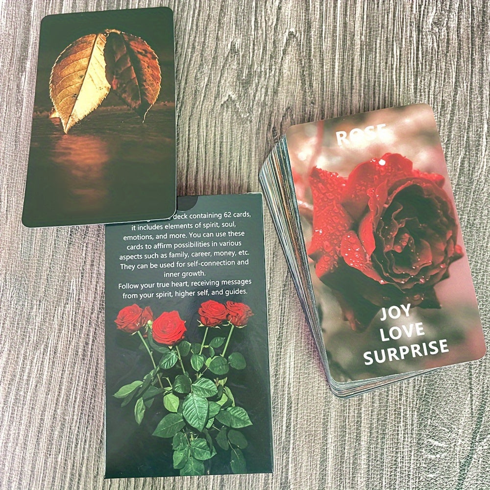 Soul Telling Deck, Love Cards, Twin Flame Soulmate, Keywords Taro, 4.72x2.76inch Cards, 62 Cards