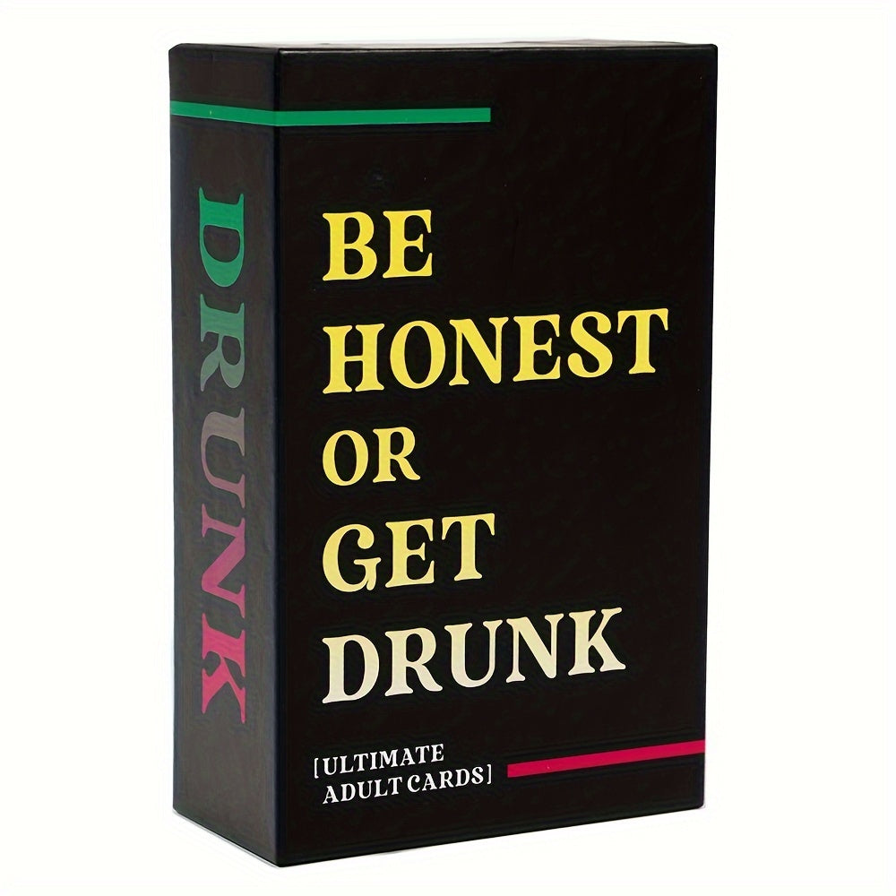 Be Honest Or Get Drunk Game Cards - Card Stock Material, Fun Adult Drinking Game with Naughty Challenges and Dares, Perfect for Parties, Game Nights, and Weekends Away