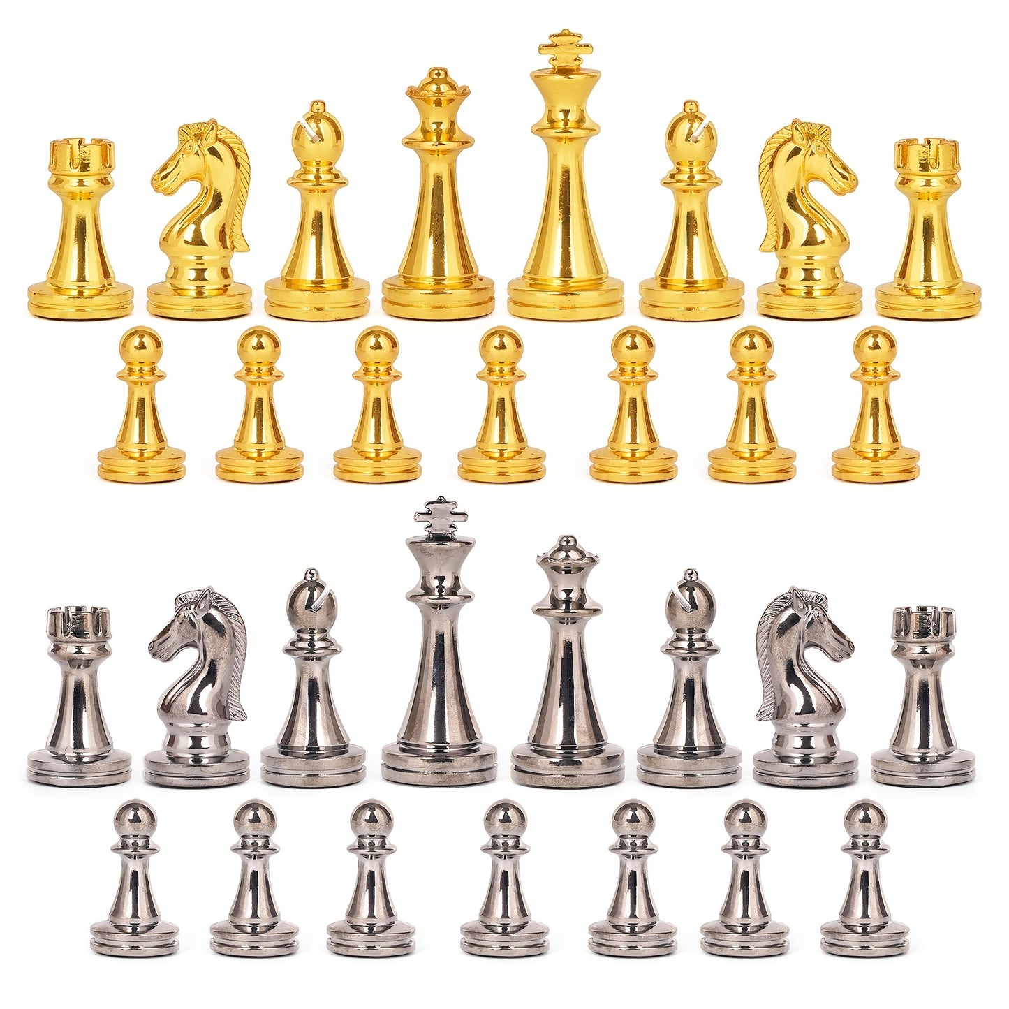 Metal Chess Set For Adults – Marbling Chess Board With Chess Pieces – Travel Chess Sets With Extra Queens With Zinc Alloy Metal Pieces – Ideal For Beginners And Professional Players