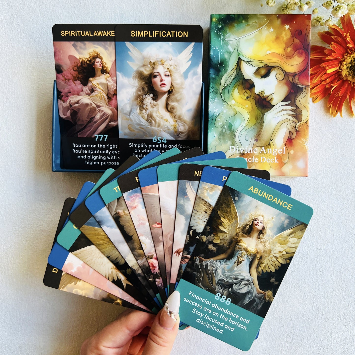 Angel Numbers Oracle Cards, Tarot Cards For Beginners, Enhance Your Spiritual Journey With The Angel Number Affirmation Cards