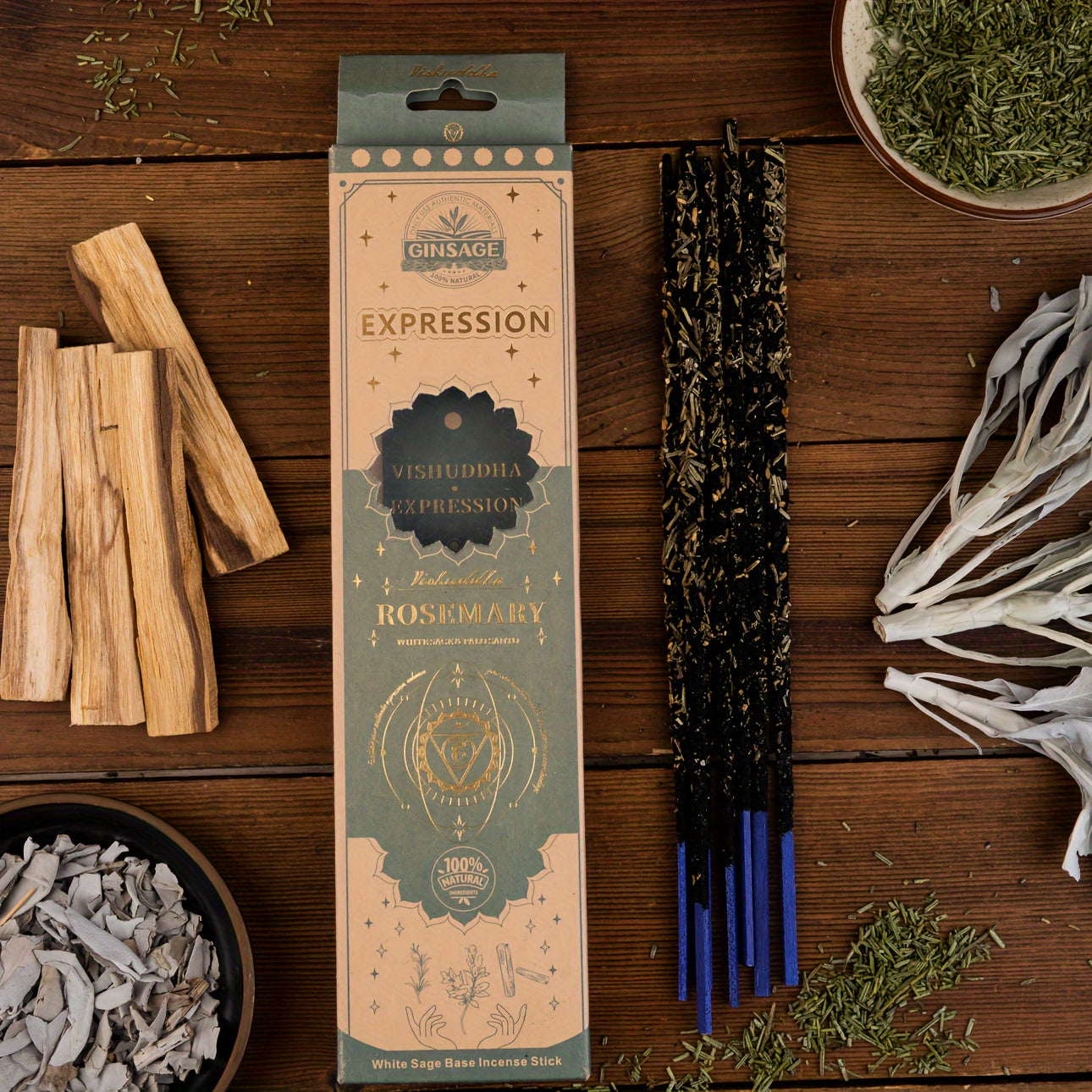 The Herbal Incense Stick Seven Chakra Series Is Made of White Sage, Peruvian Holy Wood, Blue Sage, Rosemary, Lavender, Eucalyptus Leaves, Osmanthus, Cinnamon, And Dark Red Roses (Due to Long-Distance Transportation, The Dregs