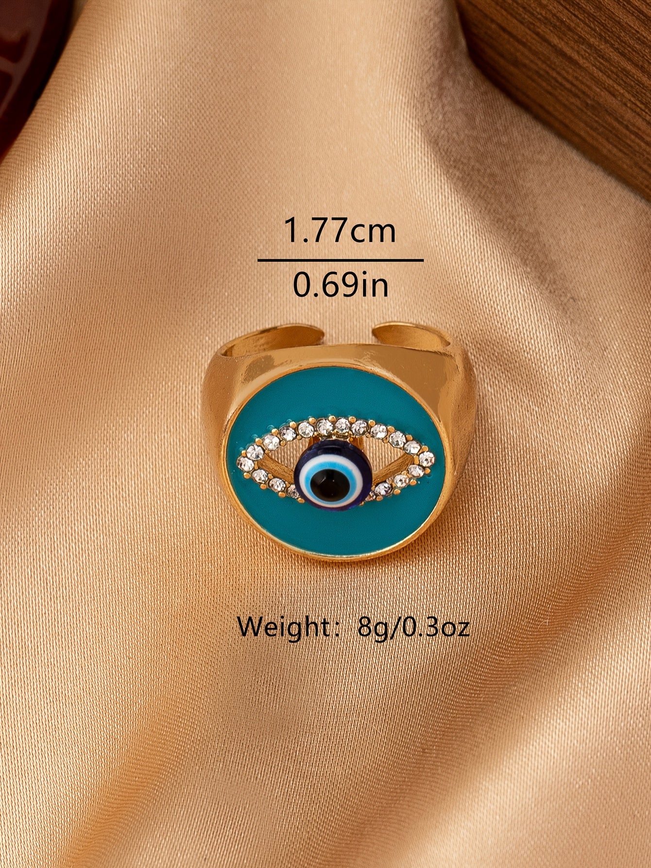 One Fashionable and Elegant Metal Enamel Glaze Devil's Eye Ring for Women's Daily Wear