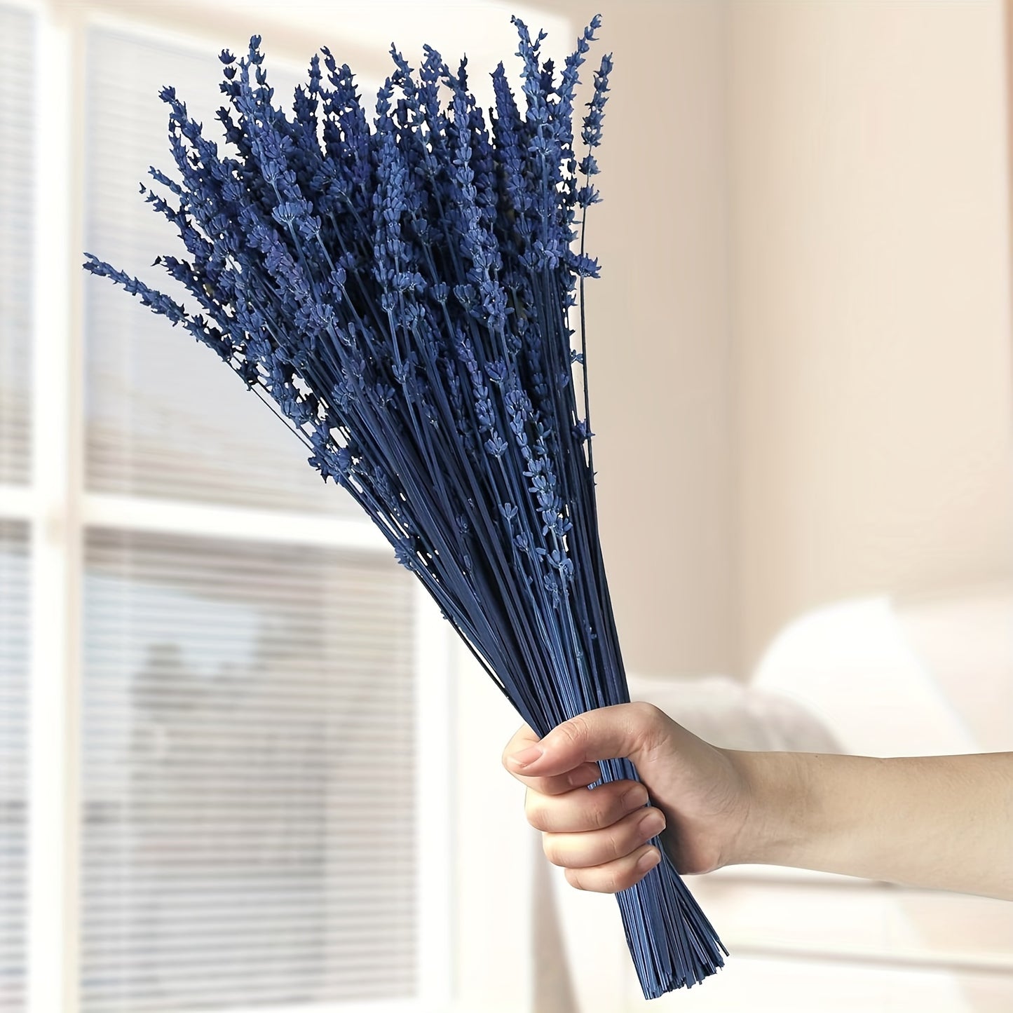 Premium Blue Lavender Bouquet - 50+ Stems, Dried & Preserved for Home Decor, Weddings, Showers | Aromatherapy Relaxation Fragrance