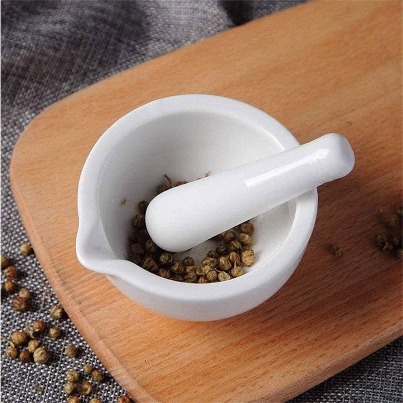 60mm Porcelain Mortar And Pestle Mixing Grinding Bowl Set Crusher DIY Tool for Kitchen