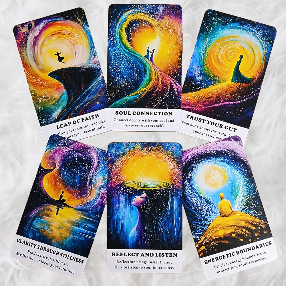 Intuition Oracle Cards - 56-Card Deck with Keywords for Spiritual Guidance & Party Fun | Perfect Beginner's Tarot Set | Ideal Christmas Gift for Ages 14+