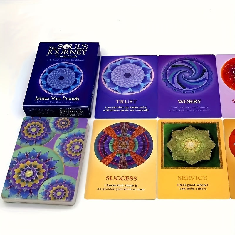 The Soul's Journey Lesson Cards by James Van Praagh - 44-Card Deck and Guidebook for Spiritual Guidance, Inspirational Wisdom, and Self-Reflection for Adults 14+ - Durable Cardboard Material