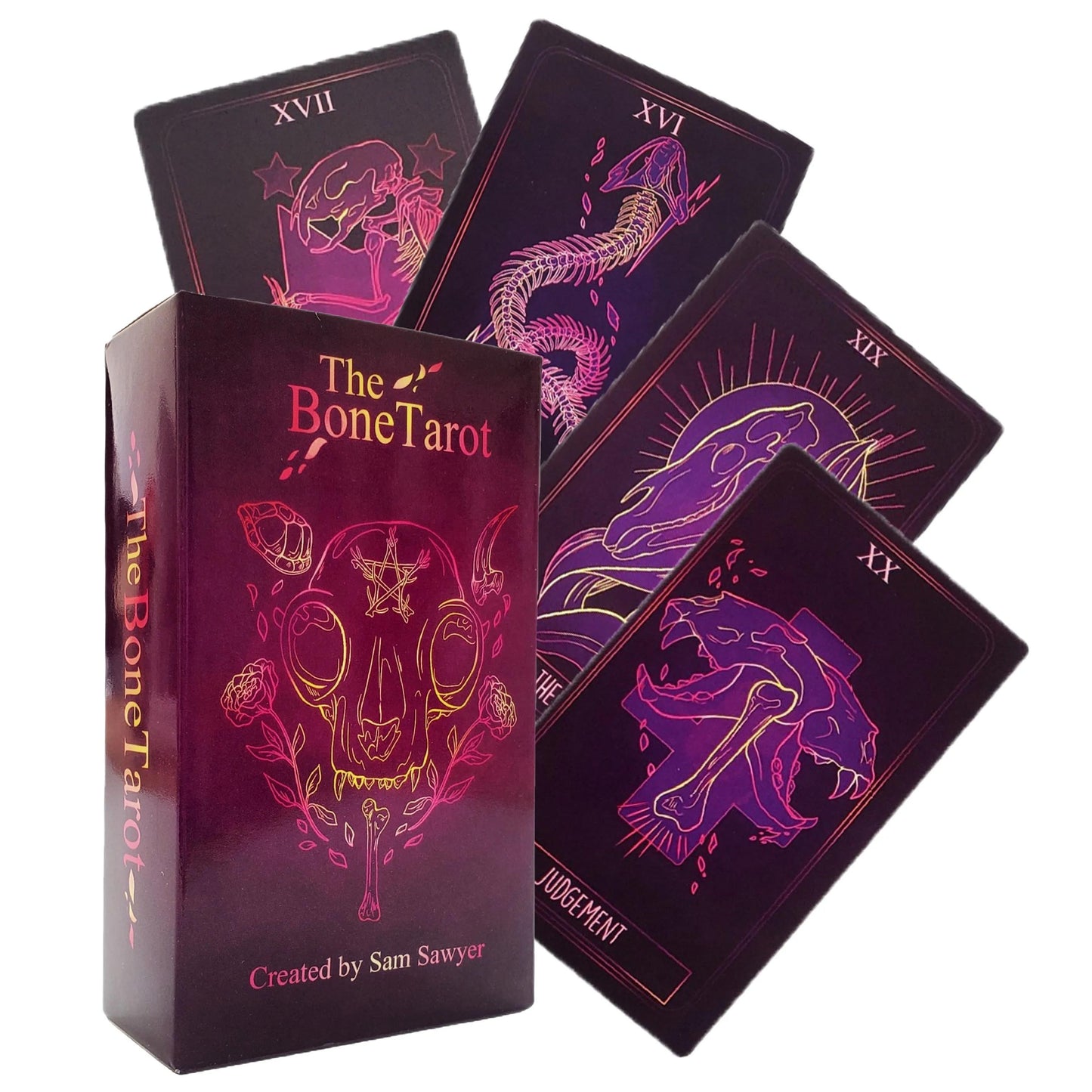 The Bone Tarot Card Deck - 78-Card Set with Paper Guidebook, English Edition - Large Size 4.72x2.76inch - Party Game and Activity, No Electricity or Props Required, Feather-Free